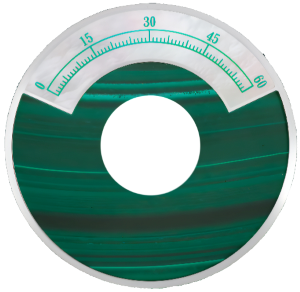 disques horaires verts de la montre Til One de TilTime